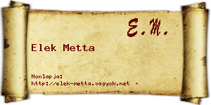 Elek Metta névjegykártya